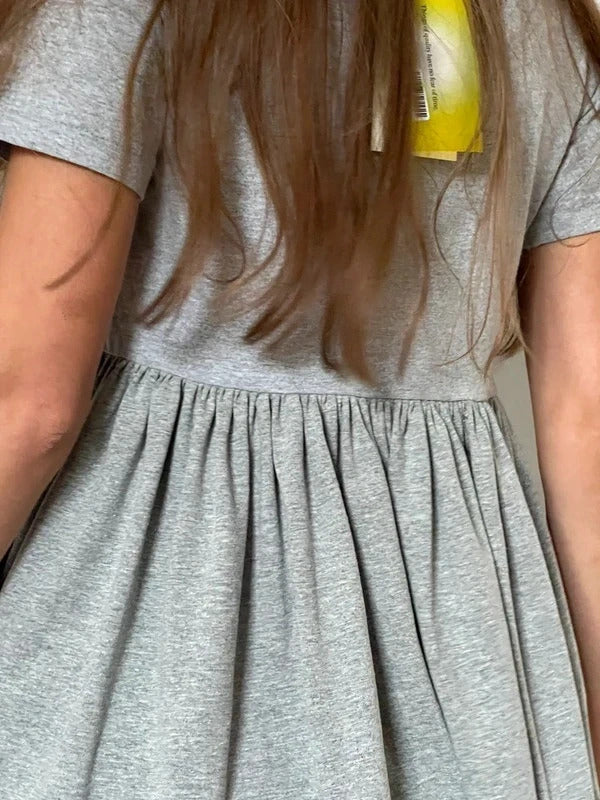 Conner Ives Reconstructed T-Shirt Top Grey Gathered XS