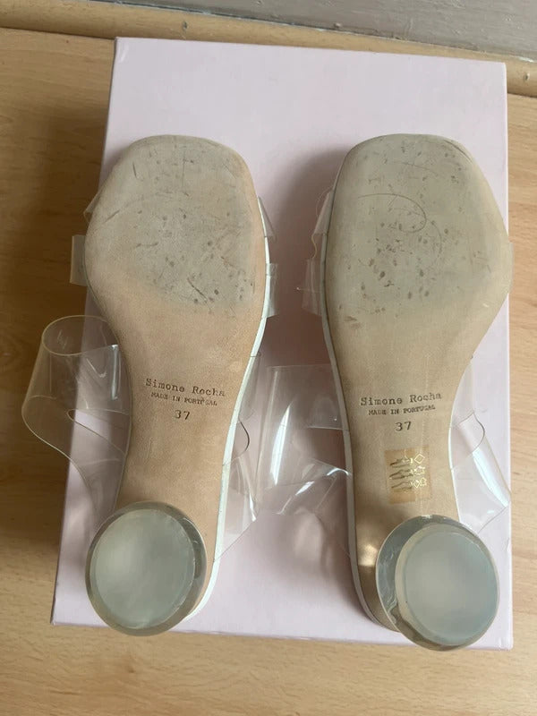 Simone Rocha PVC Pearl Beaded Mule Sandals EU37 UK4 US7 Made in Portugal