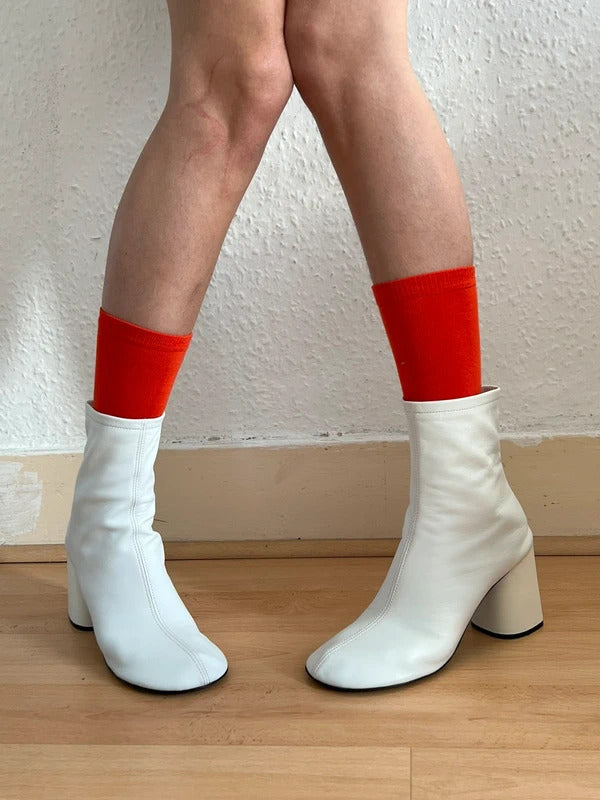 Balenciaga Glove Leather Ankle Boots White (EU37 / UK4 / US7)