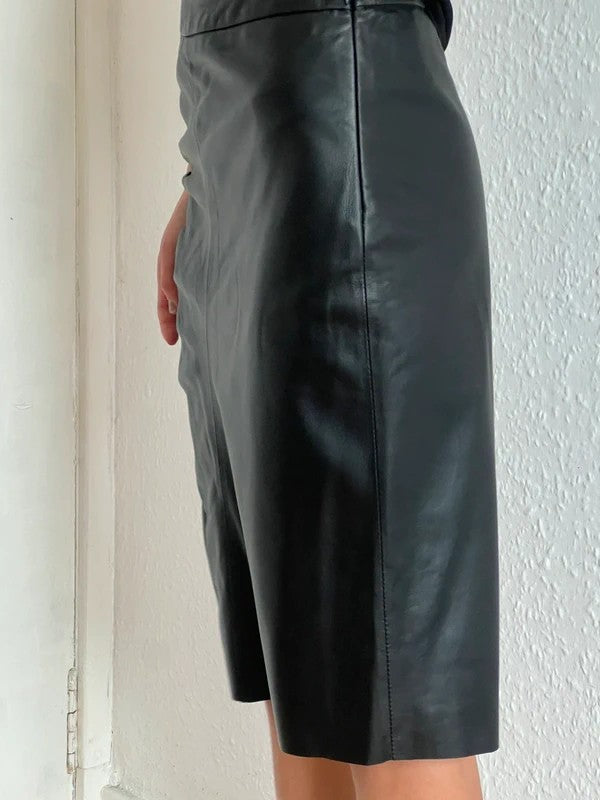 Federica Tosi Leather Mini Skirt Black